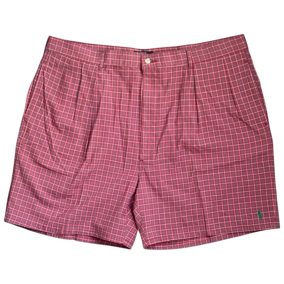 Polo Ralph Lauren Other - Vintage 1980s Polo Ralph Lauren 6” Pleated Front Shorts Red Plaid Check Men’s 42